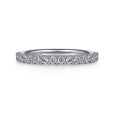 Gabriel & Co. AN7603W44JJ 14K White Gold Shared Prong Set Diamond Wedding Band