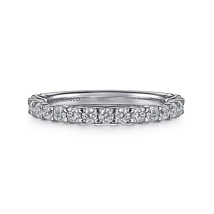 Gabriel & Co. AN7604W44JJ 14K White Gold Shared Prong Set Diamond Wedding Band