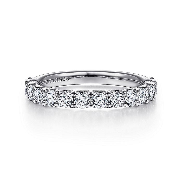 Gabriel & Co. AN7605W44JJ 14K White Gold Shared Prong Set Diamond Wedding Band