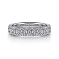 Gabriel & Co. AN7618W44JJ Wide 14K White Gold Diamond Anniversary Band