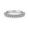 Gabriel & Co. AN7621W44JJ 14K White Gold French Pavé Diamond Wedding Band