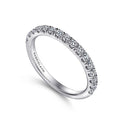 Gabriel & Co. AN7621W44JJ 14K White Gold French Pavé Diamond Wedding Band