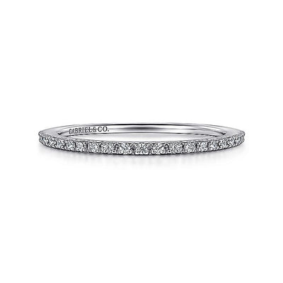 Gabriel & Co. AN7650W44JJ 14K White Gold Prong Set Diamond Wedding Band