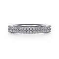 Gabriel & Co. AN7748W44JJ 14K White Gold Double Row Diamond Anniversary Band