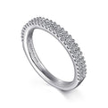 Gabriel & Co. AN7748W44JJ 14K White Gold Double Row Diamond Anniversary Band