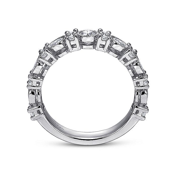 Gabriel & Co. AN7964W44JJ Vintage Inspired 14K White Gold Diamond Anniversary Band