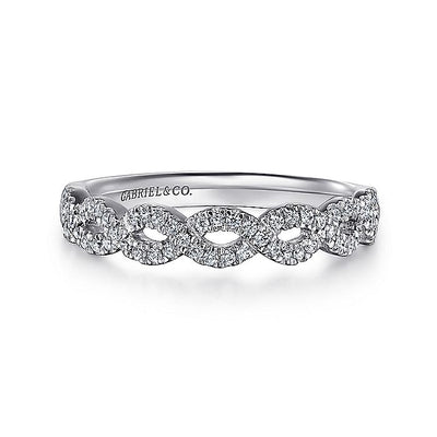 Gabriel & Co. AN8261W44JJ 14K White Gold Twisted Diamond Anniversary Band