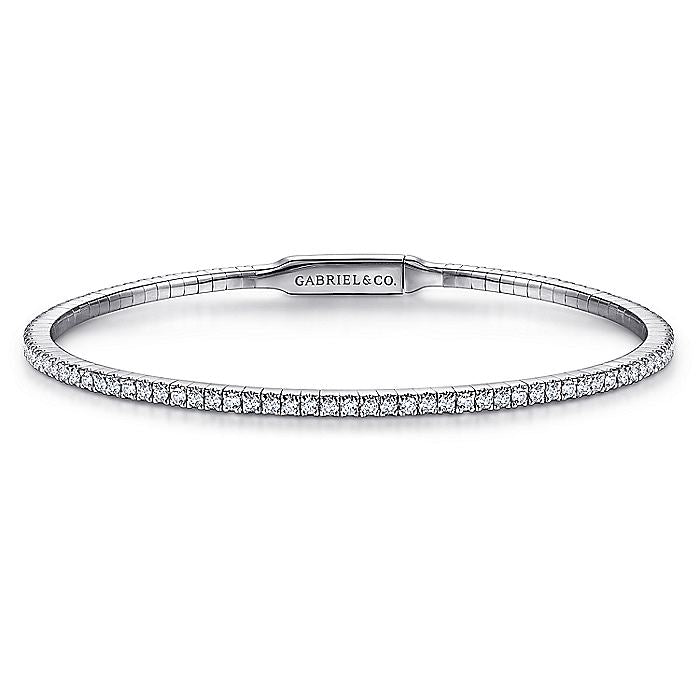 Gabriel & Co. BG3221-62W45JJ 14K White Gold Diamond Bangle