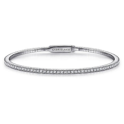 Gabriel & Co. BG3221-62W45JJ 14K White Gold Diamond Bangle