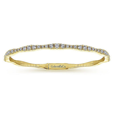 Gabriel & Co. BG3707-62Y45JJ 14K Yellow Gold Diamond Station Bangle