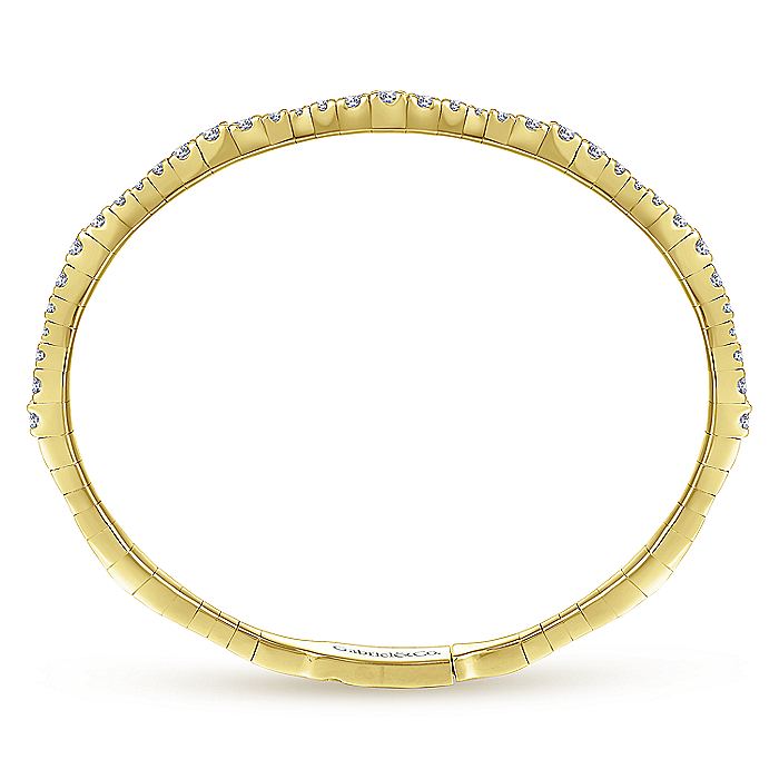 Gabriel & Co. BG3707-62Y45JJ 14K Yellow Gold Diamond Station Bangle