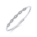 Gabriel & Co. BG3842-62W45JJ 14K White Gold Oval Link Diamond Bangle