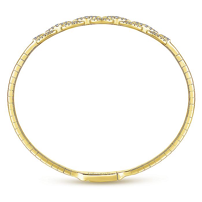 Gabriel & Co. BG3842-62Y45JJ 14K Yellow Gold Oval Link Diamond Bangle