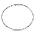 Gabriel & Co. BG3850W45JJ 14K White Gold Diamond Bypass Open Bangle