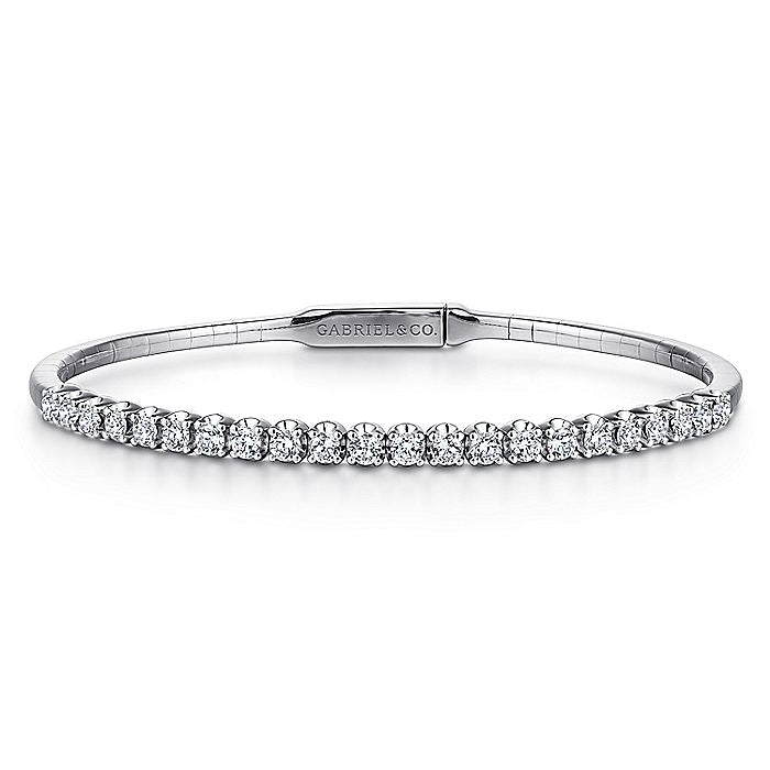 Gabriel & Co. BG3975-62W45JJ 14K White Gold Diamond Bangle