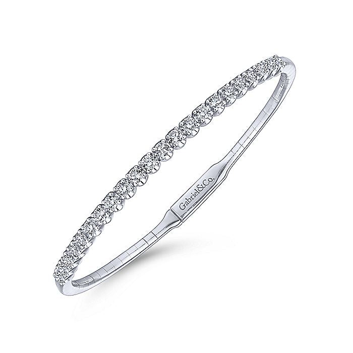 Gabriel & Co. BG3975-62W45JJ 14K White Gold Diamond Bangle