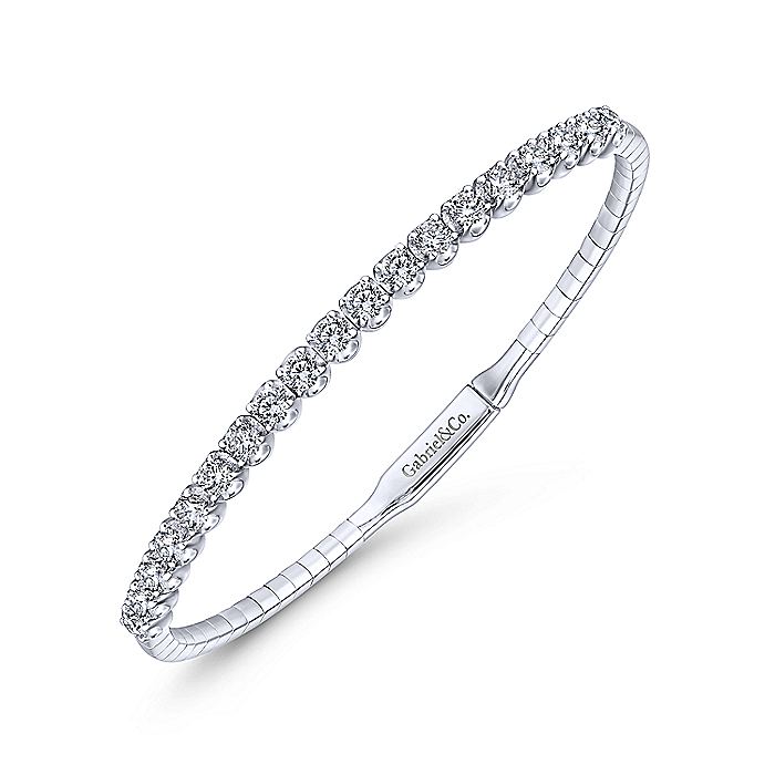 Gabriel & Co. BG3976-62W45JJ 14K White Gold Diamond Bangle