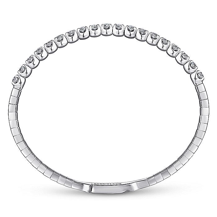 Gabriel & Co. BG3976-62W45JJ 14K White Gold Diamond Bangle