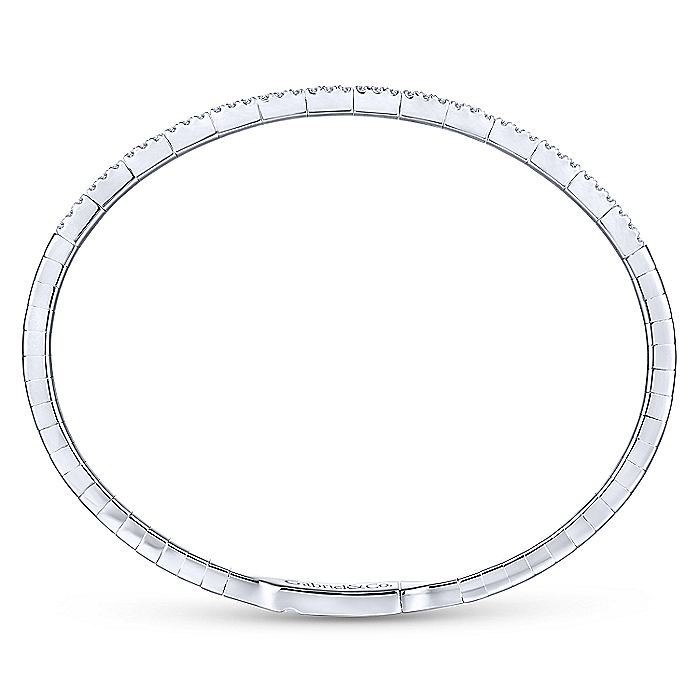 Gabriel & Co. BG4009-62W45JJ 14K White Gold Two Row Diamond Bangle