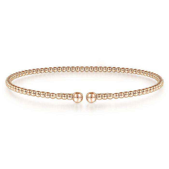 Gabriel & Co. BG4107-62K4JJJ 14K Rose Gold Bujukan Split Bangle in size 6.25