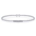 Gabriel & Co. BG4119-62W45JJ 14K White Gold Bujukan Bead Cuff Bracelet with Diamonds