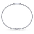 Gabriel & Co. BG4119-62W45JJ 14K White Gold Bujukan Bead Cuff Bracelet with Diamonds