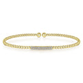 Gabriel & Co. BG4119-62Y45JJ 14K Yellow Gold Bujukan Bead Cuff Bracelet with Diamonds