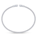 Gabriel & Co. BG4120-62W45JJ 14K White Gold Bujukan Split Cuff Bracelet with Bezel Set Diamonds in size 6.25