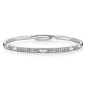 Gabriel & Co. BG4187-65W45JJ 14K White Gold Diamond Bangle with Pyramid Rhombus Stations