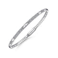 Gabriel & Co. BG4187-65W45JJ 14K White Gold Diamond Bangle with Pyramid Rhombus Stations