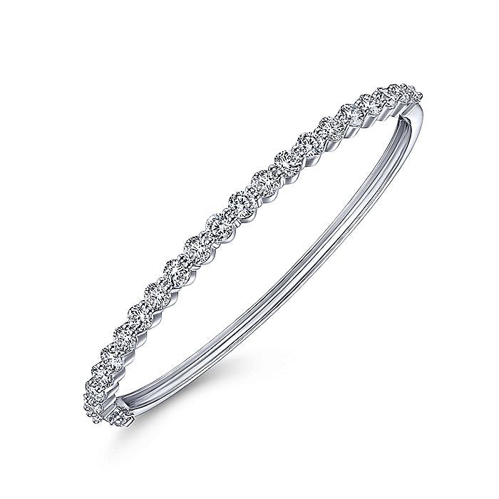 Gabriel & Co. BG4212-62W45JJ 14K White Gold Diamond Bangle