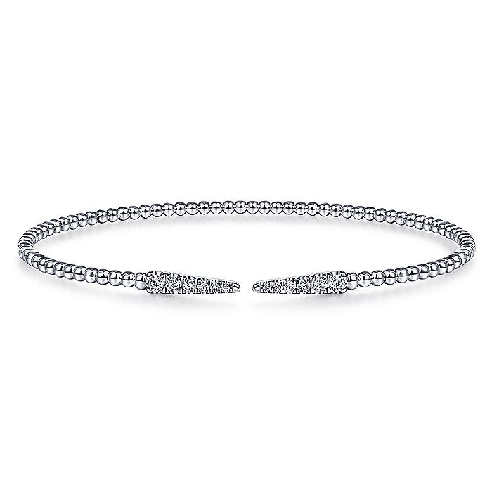 Gabriel & Co. BG4216-62W45JJ 14K White Gold Bujukan Split Cuff Bracelet with Diamond Pave Spikes in size 6.25