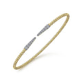 Gabriel & Co. BG4216-62Y45JJ Split 14K Yellow Gold Bujukan Bead Cuff Bracelet with Diamond Pavé Spikes