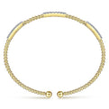 Gabriel & Co. BG4217-62Y45JJ 14K Yellow Gold Bujukan Bead Cuff Bracelet with Diamond Pavé Stations