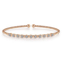 Gabriel & Co. BG4228-62K45JJ 14K Rose Gold Bujukan Bead Cuff Bracelet with Diamond Stations