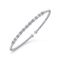 Gabriel & Co. BG4228-62W45JJ 14K White Gold Bujukan Bead Cuff Bracelet with Diamond Stations