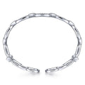 Gabriel & Co. BG4237-62W45JJ 14K White Gold Diamond Pavé Chain Link Cuff Bracelet