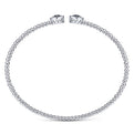 Gabriel & Co. BG4244-62W45SA 14K White Gold Bujukan Bead Cuff Bracelet with Sapphire and Diamond Halo Caps