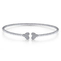 Gabriel & Co. BG4253-62W45JJ 14K White Gold Bujukan Split Cuff Bracelet with Pavé Diamond Hearts