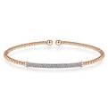 Gabriel & Co. BG4262-62K45JJ 14K Rose Gold Bujukan Split Cuff Bracelet with Diamond Pavé Bar