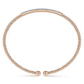 Gabriel & Co. BG4262-62K45JJ 14K Rose Gold Bujukan Split Cuff Bracelet with Diamond Pavé Bar