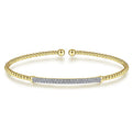 Gabriel & Co. BG4262-62Y45JJ 14K Yellow Gold Bujukan Split Cuff Bracelet with Diamond Pave Bar in size 6.25