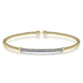 Gabriel & Co. BG4262-65Y45JJ 14K Yellow Gold Bujukan Split Cuff Bracelet with Diamond Pavé Bar