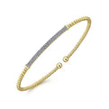 Gabriel & Co. BG4262-65Y45JJ 14K Yellow Gold Bujukan Split Cuff Bracelet with Diamond Pavé Bar