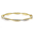 Gabriel & Co. BG4275-62Y45JJ 14K Yellow Gold Twisted Rope and Diamond Bangle