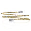 Gabriel & Co. BG4277-65M45JJ 14K Yellow Gold Bujukan Bead Wrap Bracelet with White Gold Diamond Stations