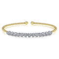 Gabriel & Co. BG4287-62M45JJ 14K White and Yellow Gold Diamond Bangle