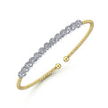 Gabriel & Co. BG4287-62M45JJ 14K White and Yellow Gold Diamond Bangle