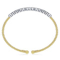 Gabriel & Co. BG4287-62M45JJ 14K White and Yellow Gold Diamond Bangle