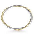 Gabriel & Co. BG4307-62M45JJ 14K Yellow-White Twisted Rope and Diamond Bangle Bracelet